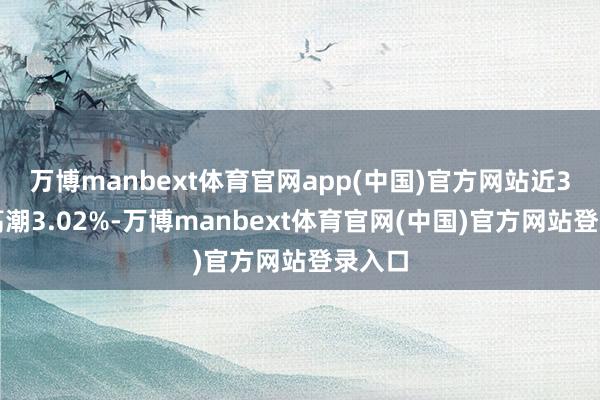 万博manbext体育官网app(中国)官方网站近3个月高潮3.02%-万博manbext体育官网(中国)官方网站登录入口