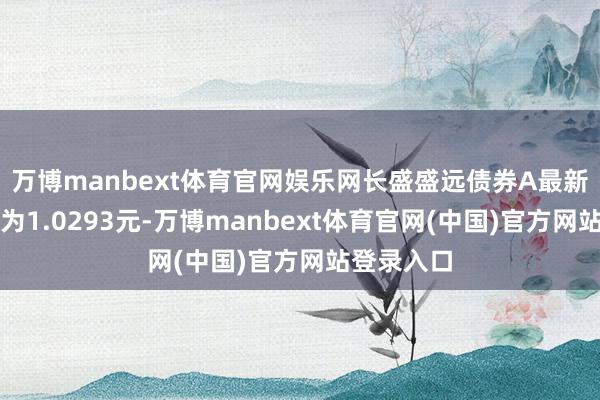 万博manbext体育官网娱乐网长盛盛远债券A最新单元净值为1.0293元-万博manbext体育官网(中国)官方网站登录入口