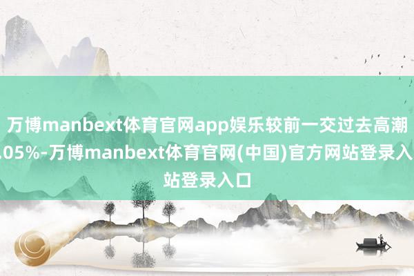 万博manbext体育官网app娱乐较前一交过去高潮0.05%-万博manbext体育官网(中国)官方网站登录入口