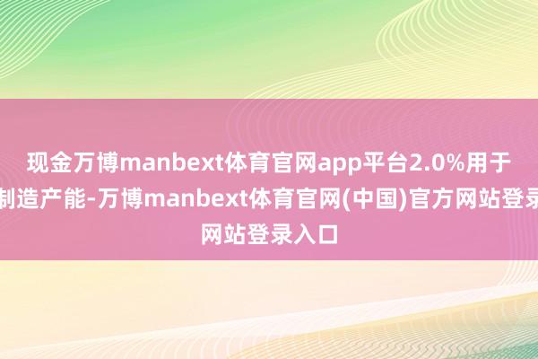 现金万博manbext体育官网app平台2.0%用于扩大制造产能-万博manbext体育官网(中国)官方网站登录入口