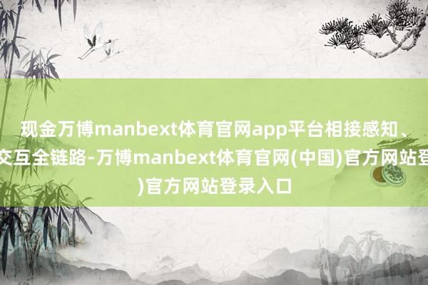 现金万博manbext体育官网app平台相接感知、决策到交互全链路-万博manbext体育官网(中国)官方网站登录入口